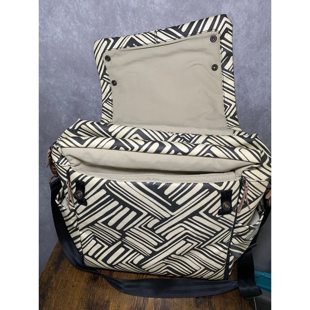 Petunia Pickle Bottom Boxy Neutral abstract Backpack Designer Diaper Bag